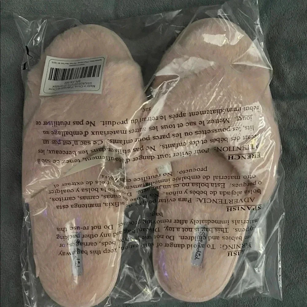 COPY - Splendid faux fur slippers- crystal pink
